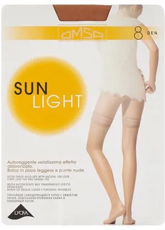 Чулки Omsa Sun Light, 8 den, размер 4, бежевый