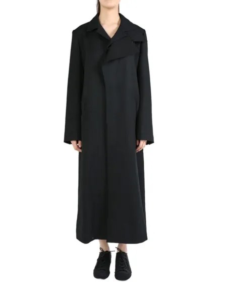 Yohji Yamamoto пальто с асимметричными лацканами, черный