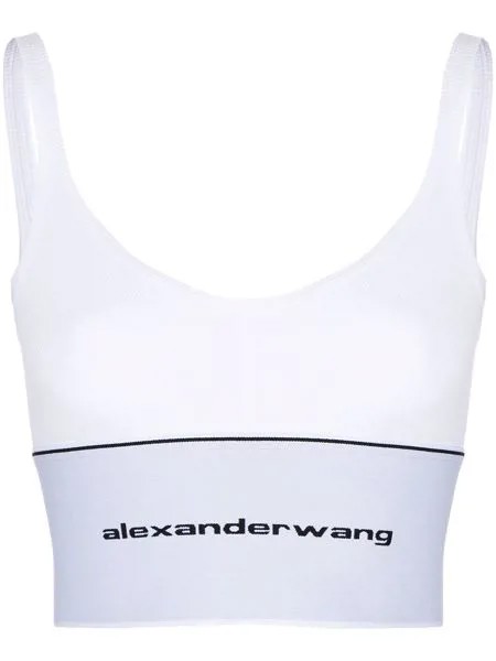 Alexander Wang logo elasticated-hem bra