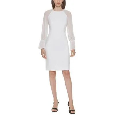 Calvin Klein Женское прозрачное короткое вечернее мини-платье цвета слоновой кости 6 BHFO 0860