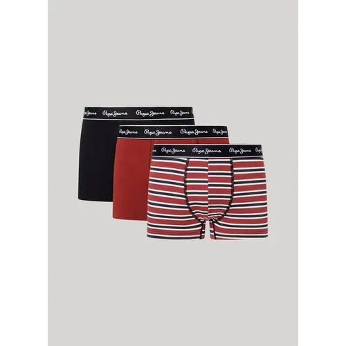 Трусы Pepe Jeans, 3 шт., размер XXL, черный, бордовый
