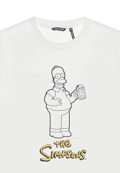 Футболка с принтом Homer Simpson Regular Fit Antony Morato, бежевыйовая