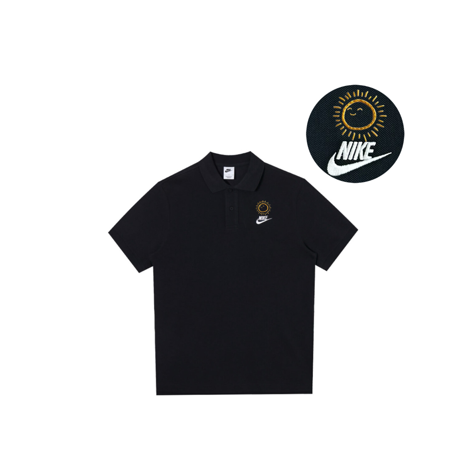Рубашка поло унисекс черная Nike, черный