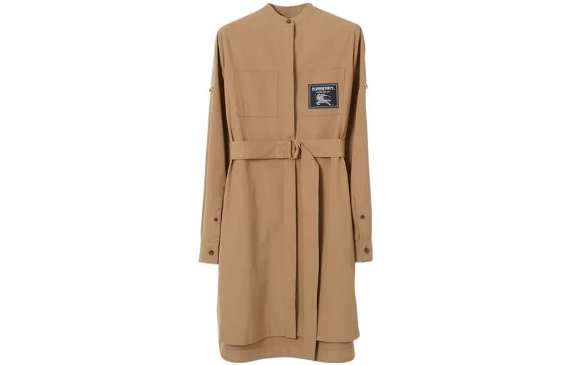 Burberry женское платье с длинными рукавами, цвет Camel