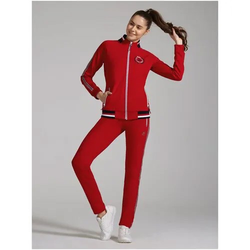 Костюм Red-n-Rock's, брюки, повседневный стиль, полуприлегающий силуэт, размер 50, красный