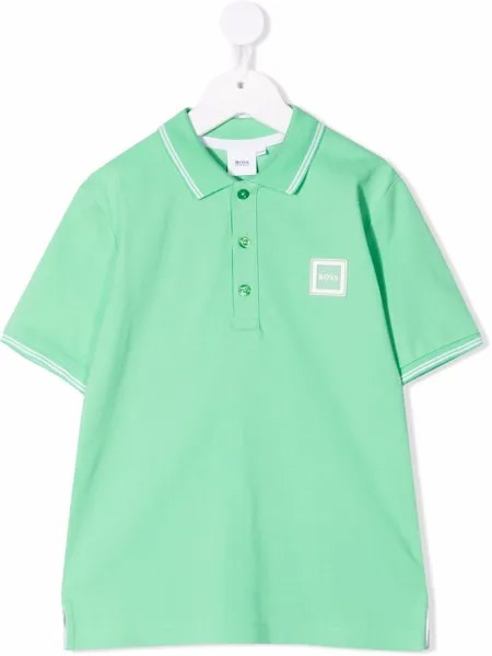 BOSS Kidswear рубашка поло с нашивкой-логотипом