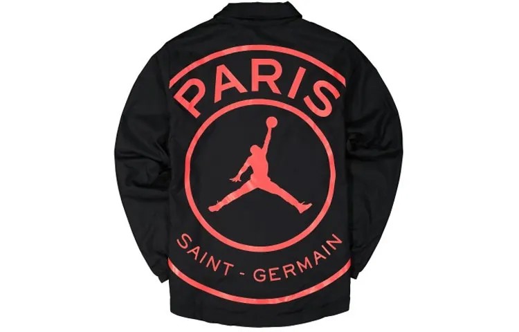 Мужская повседневная спортивная куртка черного цвета Jordan x Paris Saint-Germain