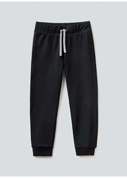 Черные длинные спортивные штаны для мальчиков 3J68CF01O 100 Benetton, черный