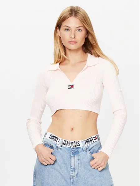 Облегающий свитер Tommy Jeans, розовый