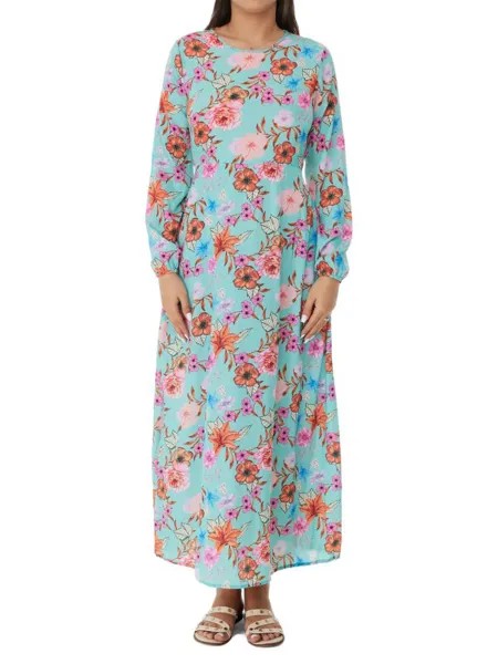Платье миди Ranee's с завязками на спине и цветочным принтом, голубой