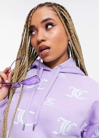 Сиреневый oversized-худи с логотипом от комплекта Juicy Couture X ASOS-Фиолетовый цвет
