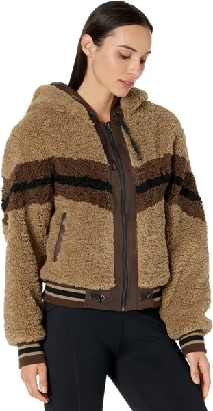 Куртка Blanc Noir Faux Fur Cropped Hoodie, цвет Greige
