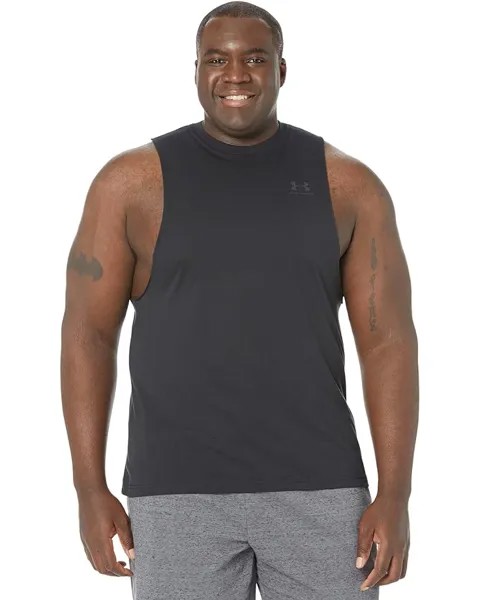 Майка Under Armour Left Chest Cutoff Tank, цвет Black/Black