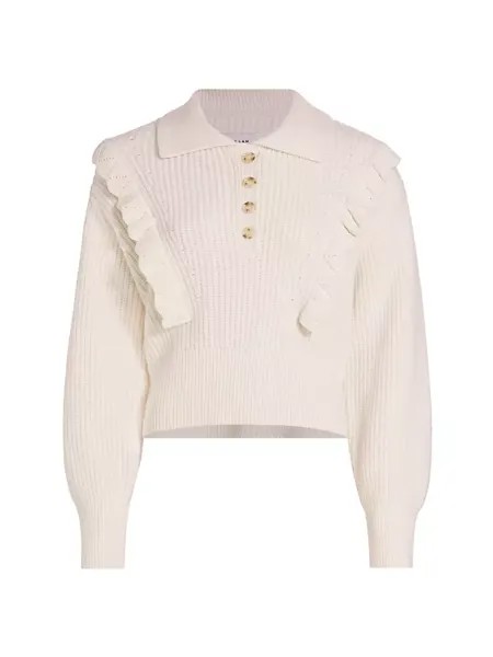 Свитер Noelia с воротником и рюшами Derek Lam 10 Crosby, слоновая кость