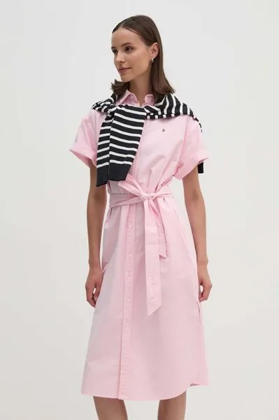Хлопковое платье Polo Ralph Lauren, розовый