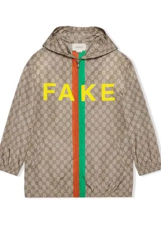 Gucci Kids куртка с принтом Fake/Not