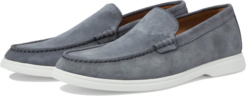 Лоферы Sienne Suede Loafers with Contrast Rubber Sole BOSS, цвет Charcoal Grey