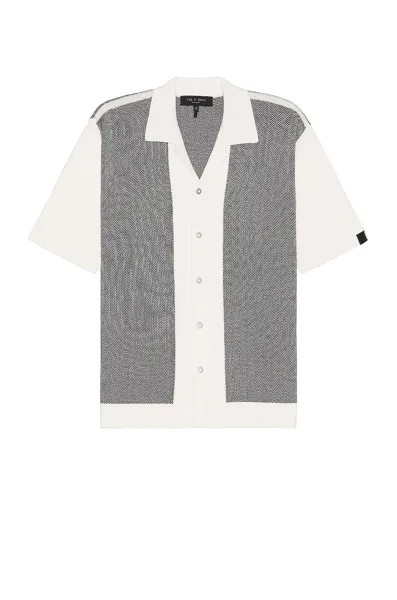 Рубашка Rag & Bone Herringbone Snap Front Avery Button Down, цвет Ivory Multi