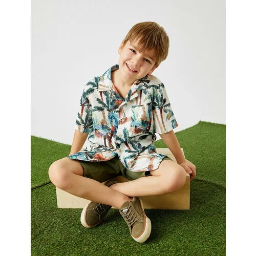 Рубашка KOTON, размер 7-8 лет, серый