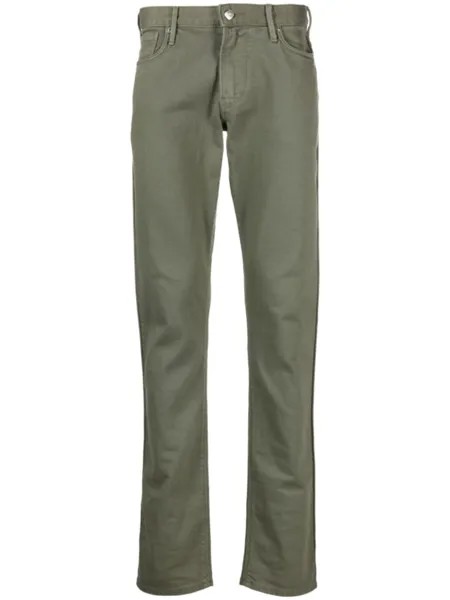 Emporio Armani узкие джинсы J06 с заниженной талией, зеленый