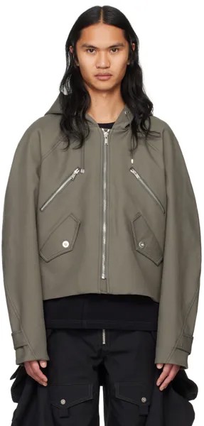 Куртка на молнии цвета хаки Dion Lee, цвет Mercury