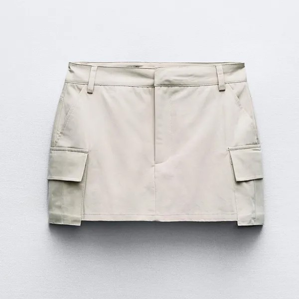Юбка-шорты Zara With Pockets, бежевый