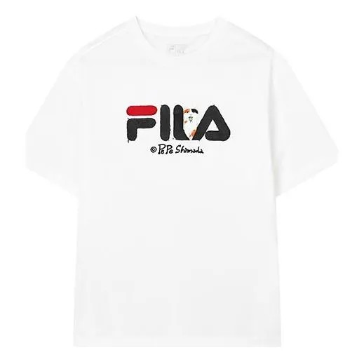Футболка Men's FILA x Pepe Shimada Crossover Casual Breathable Printing Sports Short Sleeve White T-Shirt, белый