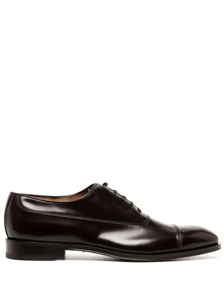 Ferragamo лакированные оксфорды, коричневый