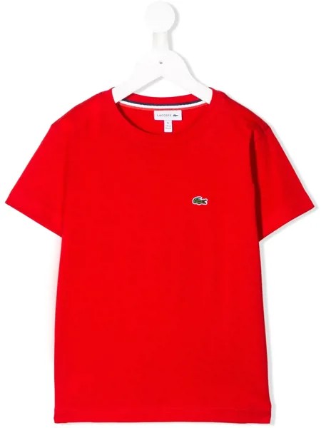 Lacoste Kids футболка с вышитым логотипом