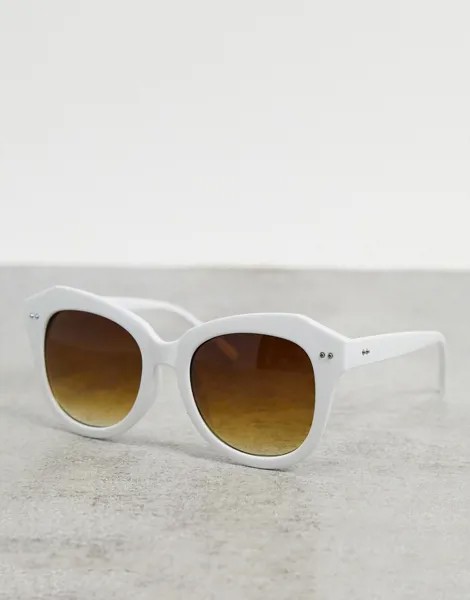 Круглые солнцезащитные очки в белой оправе AJ Morgan-Белый