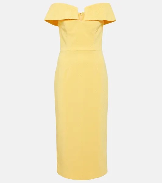 Платье миди из сетчатой ткани lumiere Rebecca Vallance, желтый