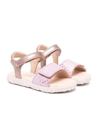 Geox Kids сандалии Haiti с эффектом металлик и узором в горох