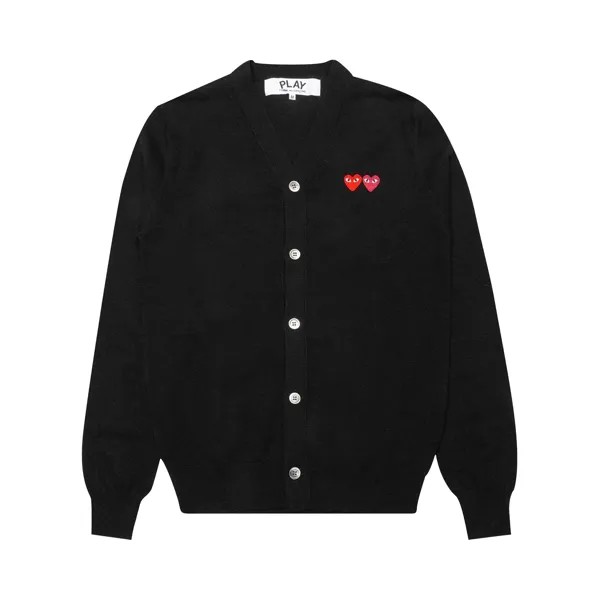 Кардиган Comme des Garçons PLAY Double Heart, цвет Черный