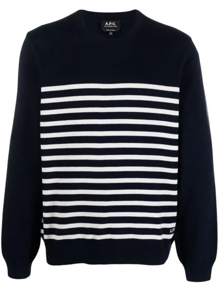 A.P.C. толстовка Mattew в полоску, синий