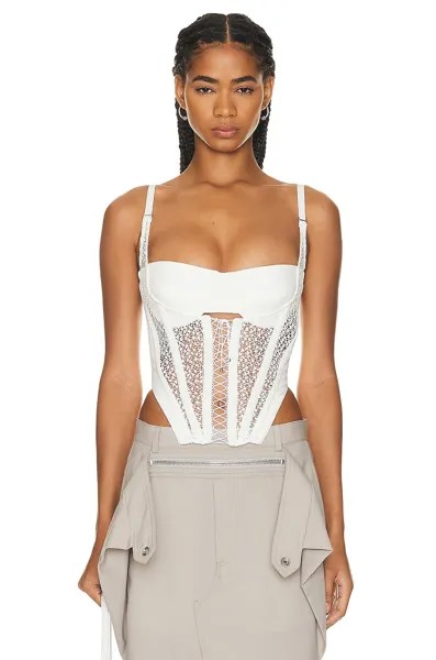 Топ Dion Lee Lace Up Corset, слоновая кость