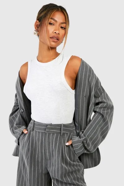 Базовый жилет из хлопка Boohoo, серый