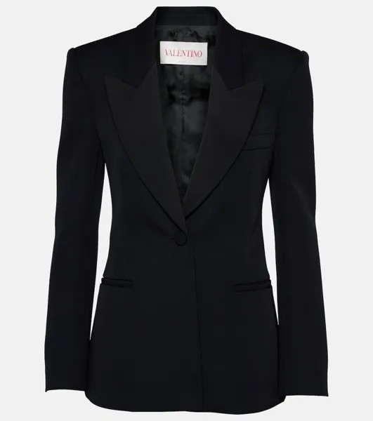 Двубортный шерстяной пиджак Valentino, черный