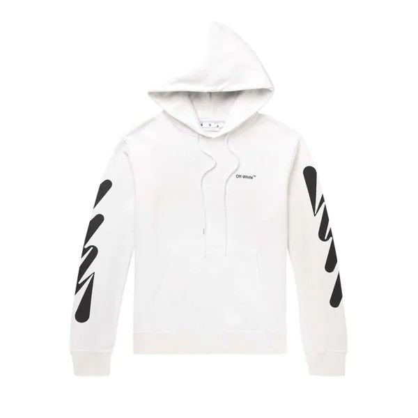Узкая худи Off-White Wave Diag Белый/Черный