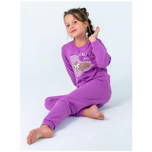 Пижама  Let's Go, размер 98, фиолетовый