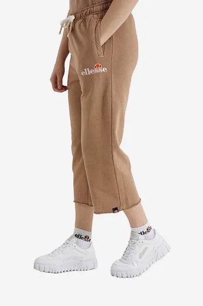 Укороченные хлопковые спортивные брюки Taran Jog Ellesse, коричневый