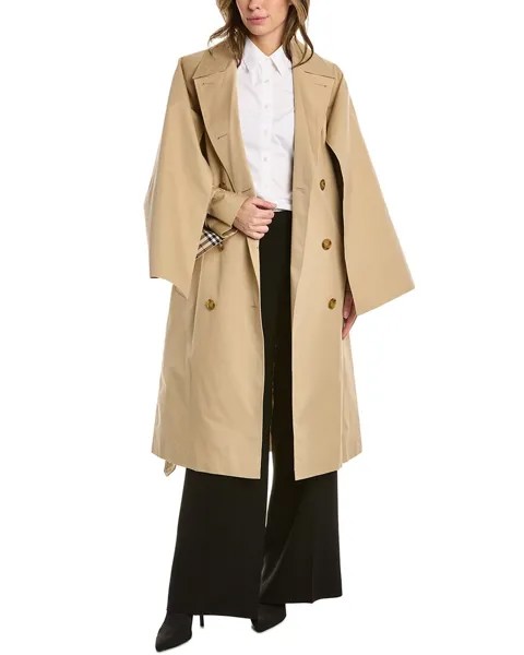 Тренч Burberry из габардина, бежевый