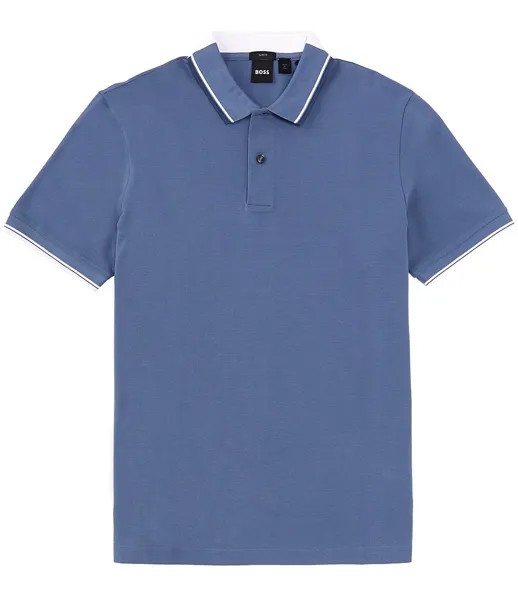 Рубашка поло с коротким рукавом BOSS Slim Fit Phillipson 448 Hugo Boss, синий