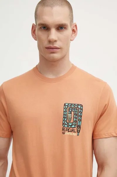 Хлопковая футболка Rip Curl, оранжевый
