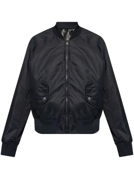 Balmain куртка-бомбер с вышитым логотипом, синий
