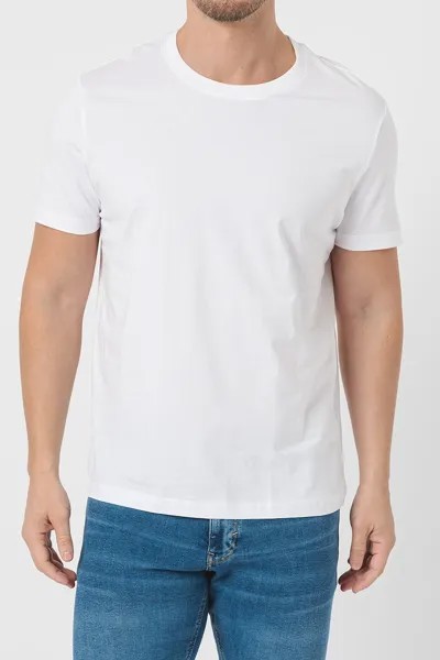 Однотонная футболка с овальным вырезом Esprit, белый