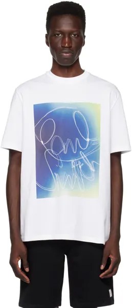 Белая футболка с принтом в виде каракулей Paul Smith