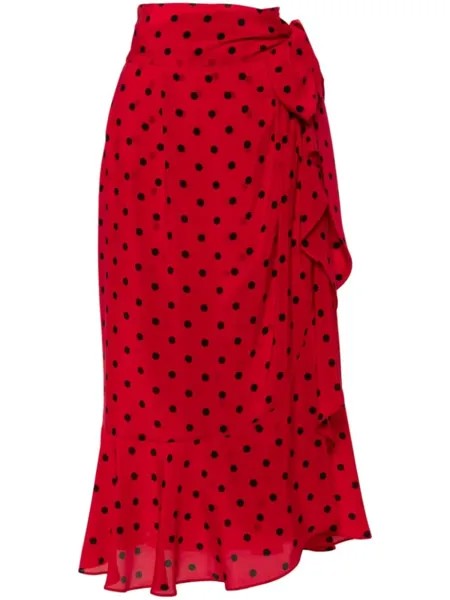 Moschino юбка миди в горох, красный