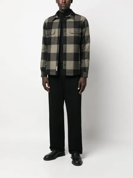Woolrich стеганая куртка-рубашка в клетку, зеленый
