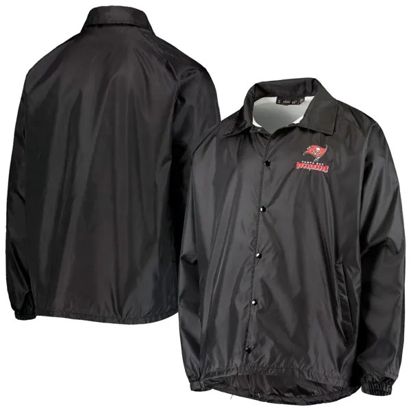 Мужская черная ветровка с застежкой-кнопкой Tampa Bay Buccaneers Coaches классическая куртка реглан