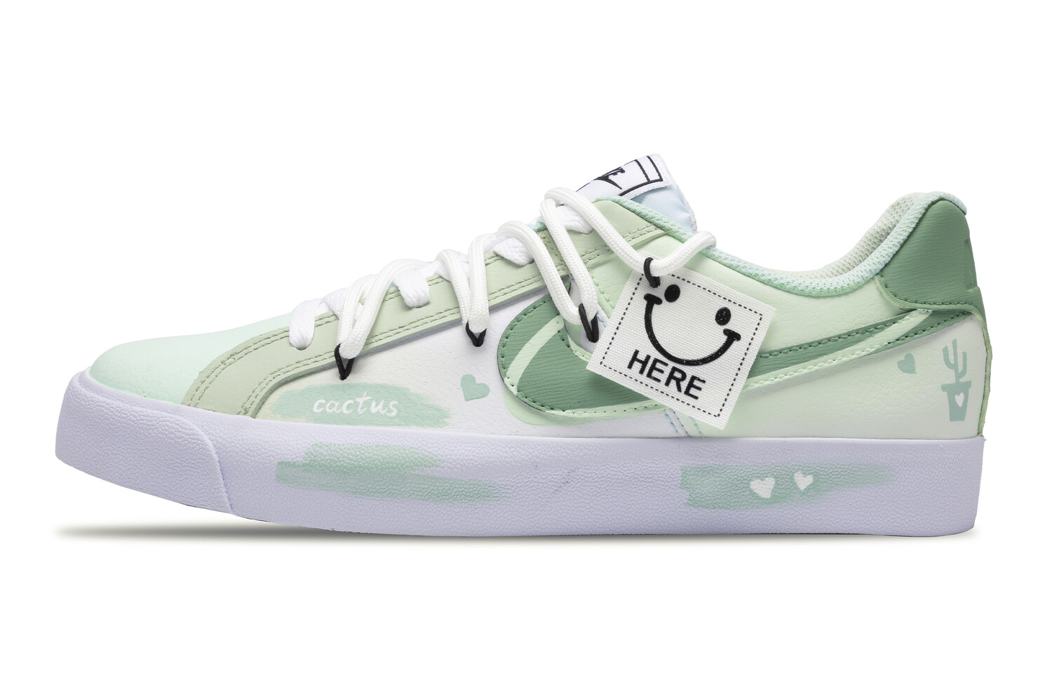 Кроссовки Nike Court Royale Skateboarding Shoes Unisex Low-top White/Green, зеленый